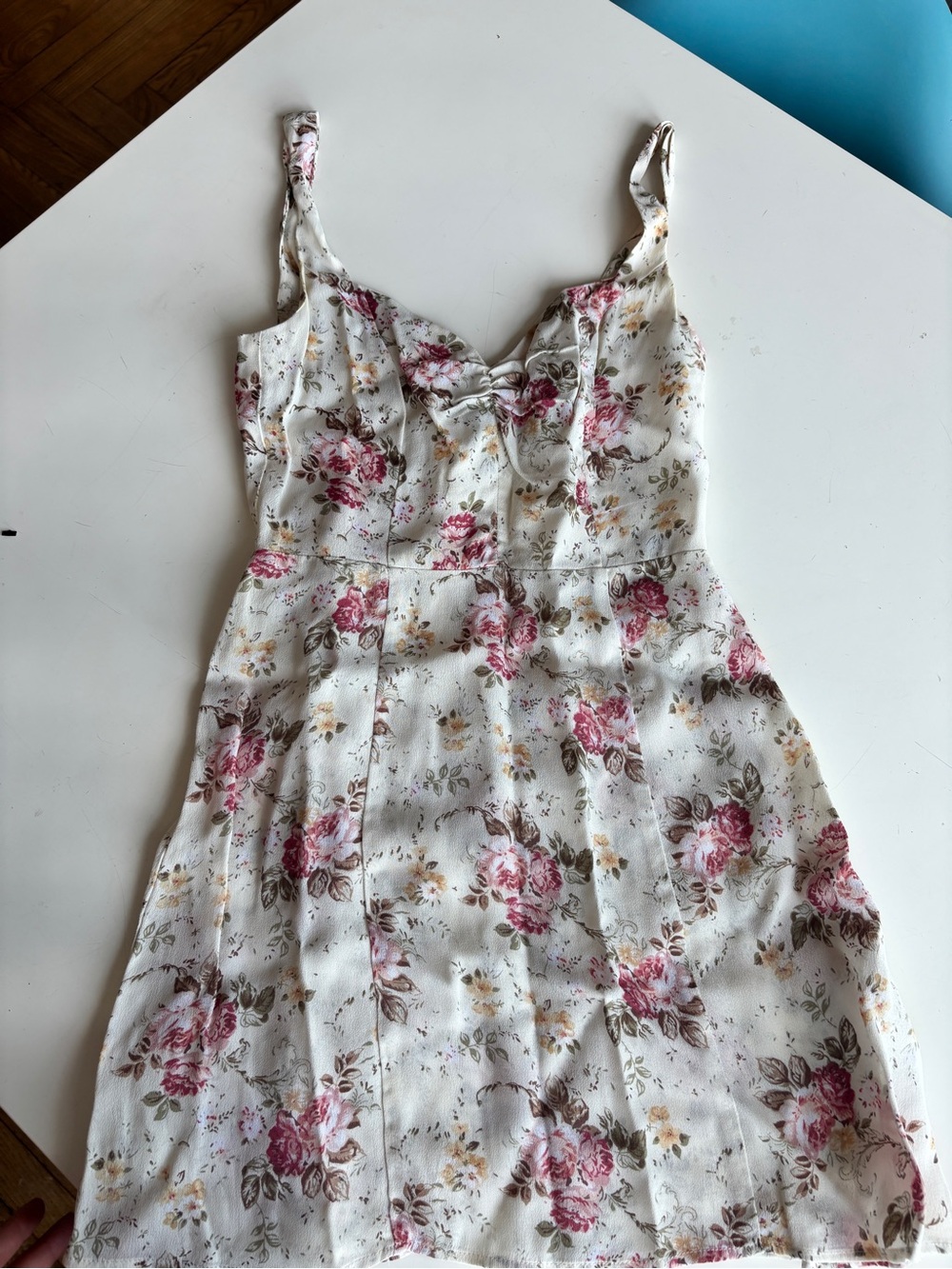 Reformation Lacie Dress in Floral Cream and Pink
